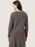 Soaked In Luxury Ditta Rib Knit Jumper, Dark Gull Grey