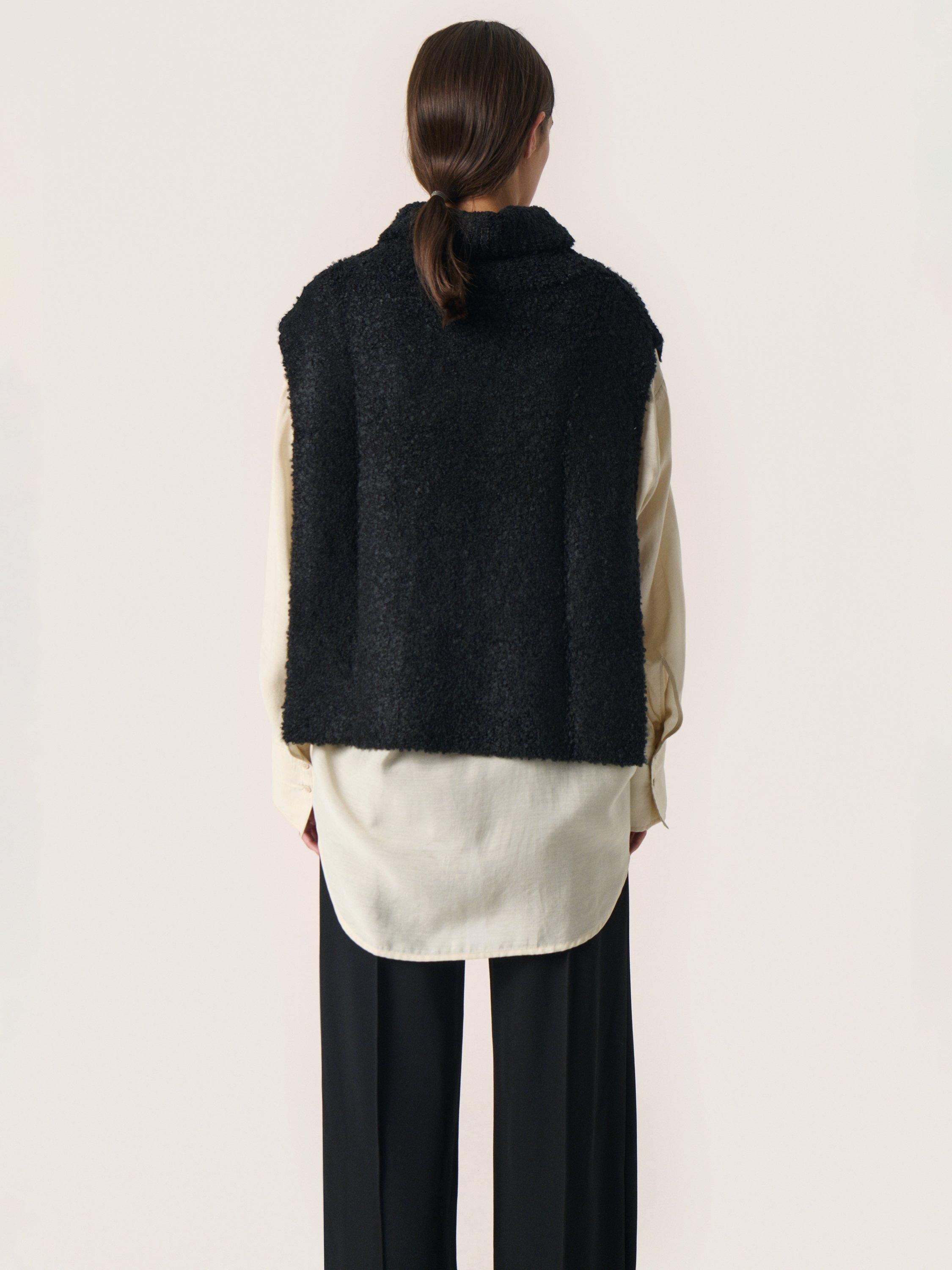Product image 2 of 6, which shows Soaked In Luxury Babbette Roll Neck Vest Jumper, Black, One Size