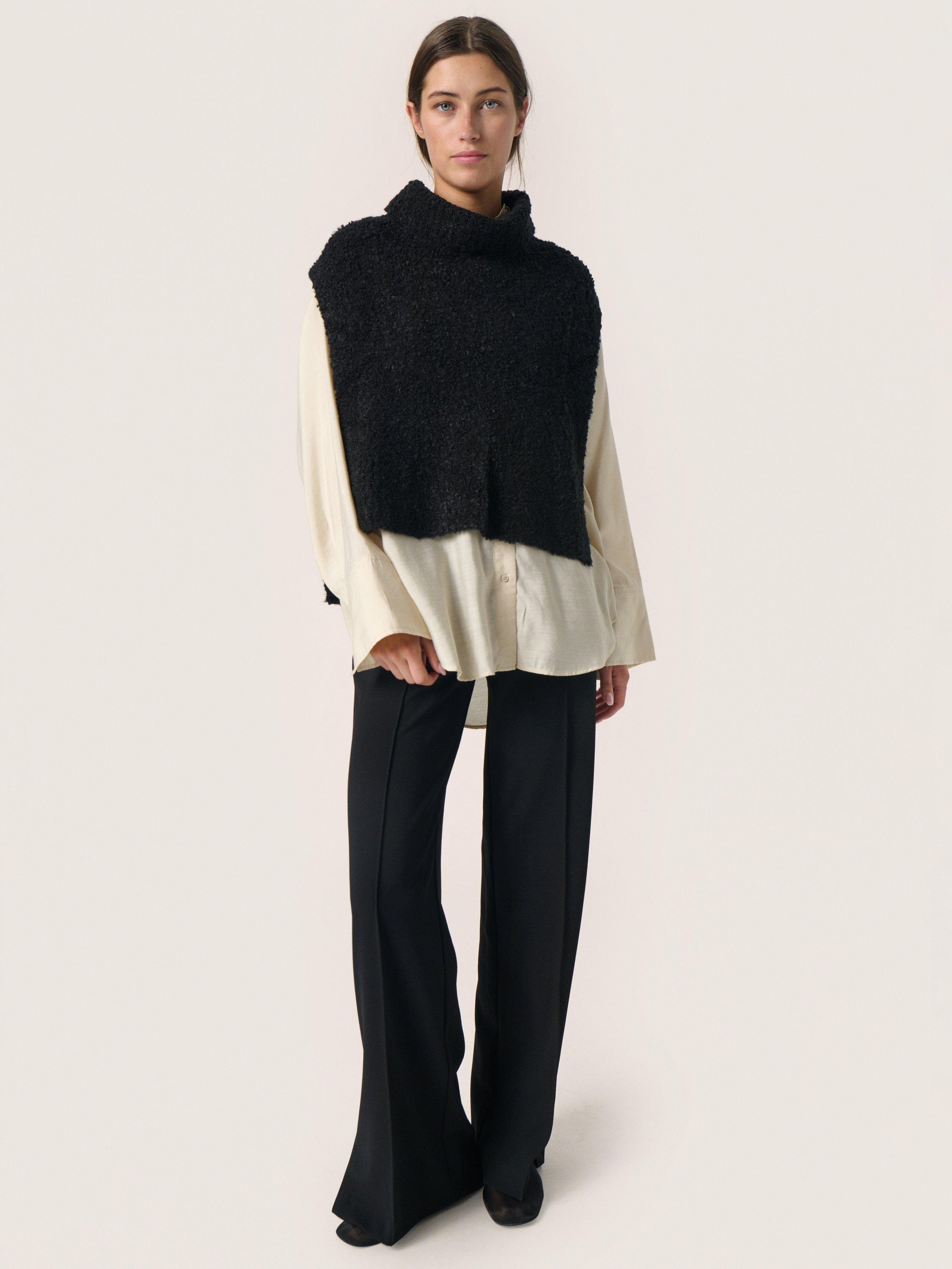 Product image 3 of 6, which shows Soaked In Luxury Babbette Roll Neck Vest Jumper, Black, One Size