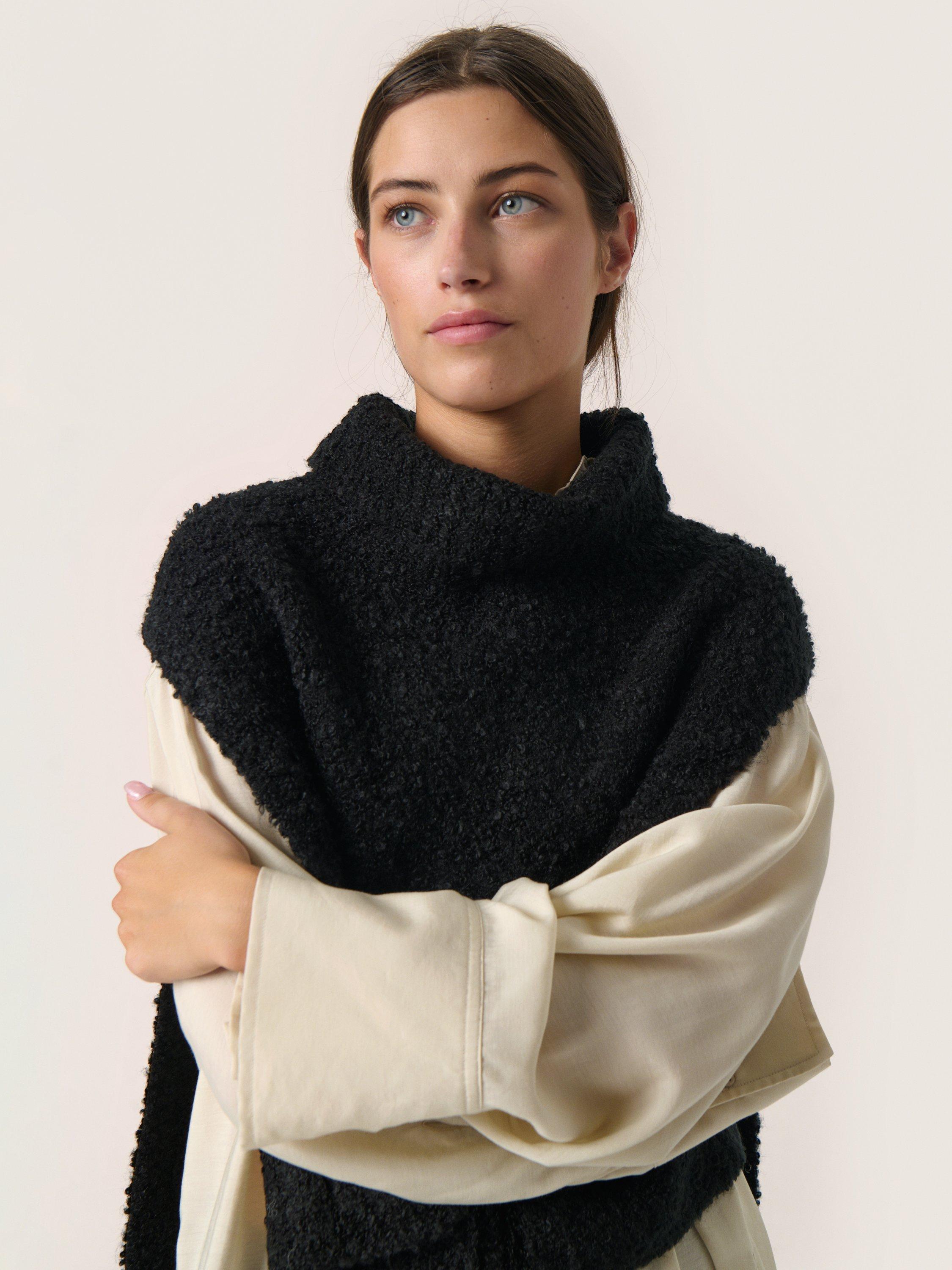 Product image 4 of 6, which shows Soaked In Luxury Babbette Roll Neck Vest Jumper, Black, One Size