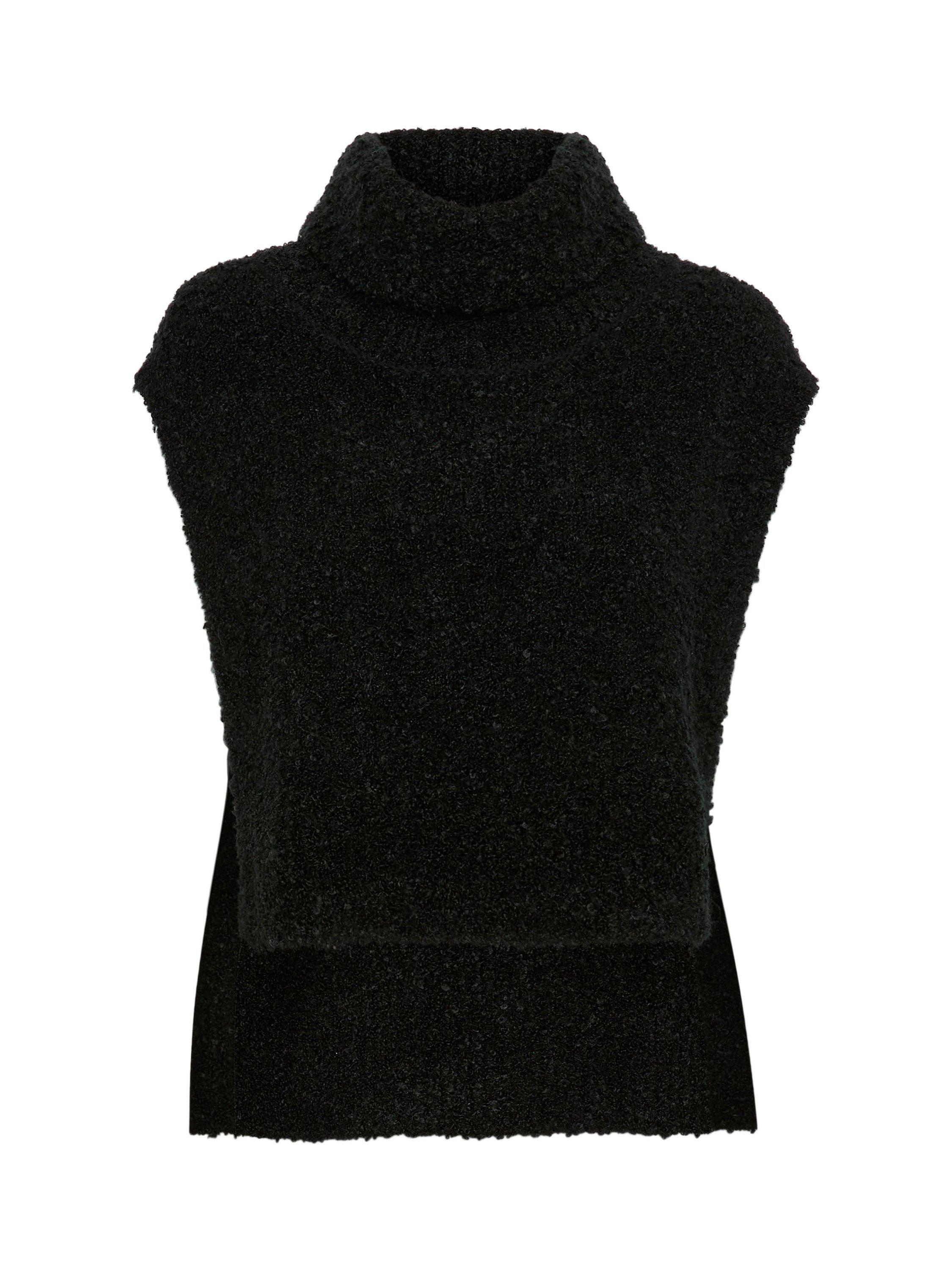 Product image 5 of 6, which shows Soaked In Luxury Babbette Roll Neck Vest Jumper, Black, One Size