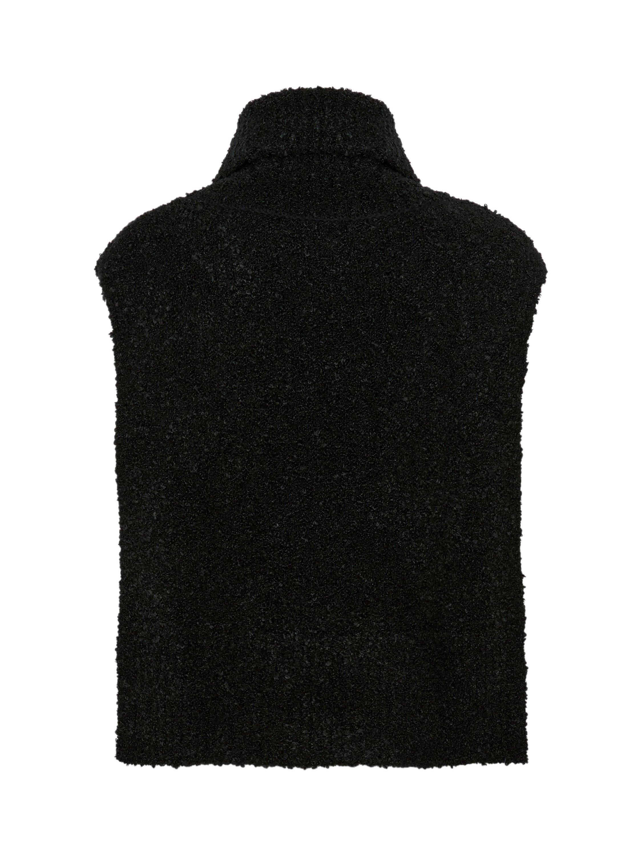 Product image 6 of 6, which shows Soaked In Luxury Babbette Roll Neck Vest Jumper, Black, One Size