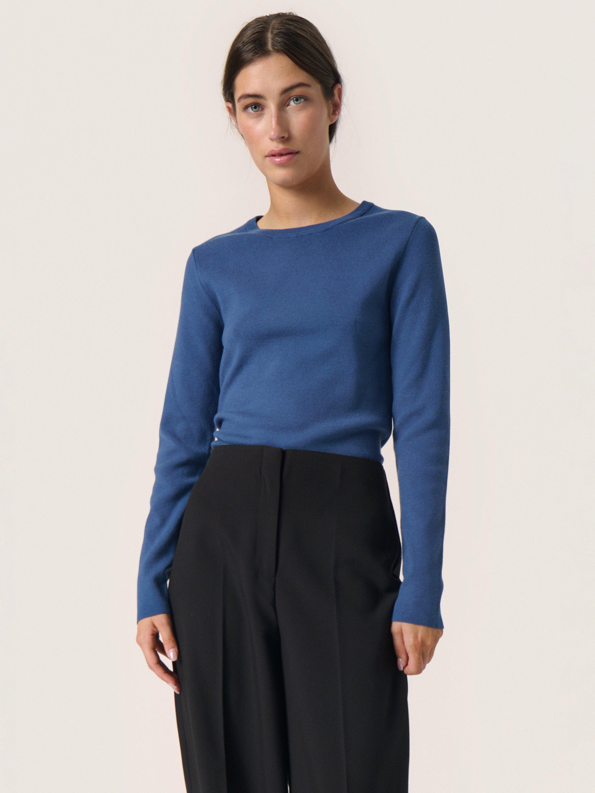 Product image 1 of 4, which shows Soaked In Luxury Spina Loose Fit Jumper, Ensign Blue, XS