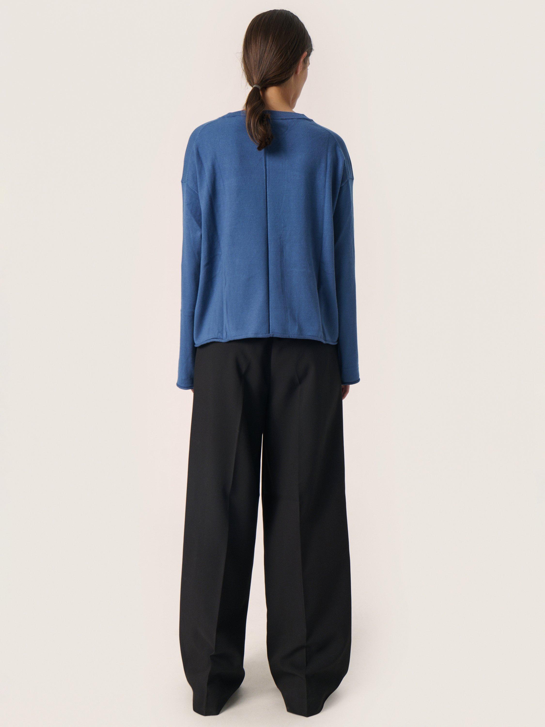 Product image 4 of 4, which shows Soaked In Luxury Spina Loose Fit Jumper, Ensign Blue, XS