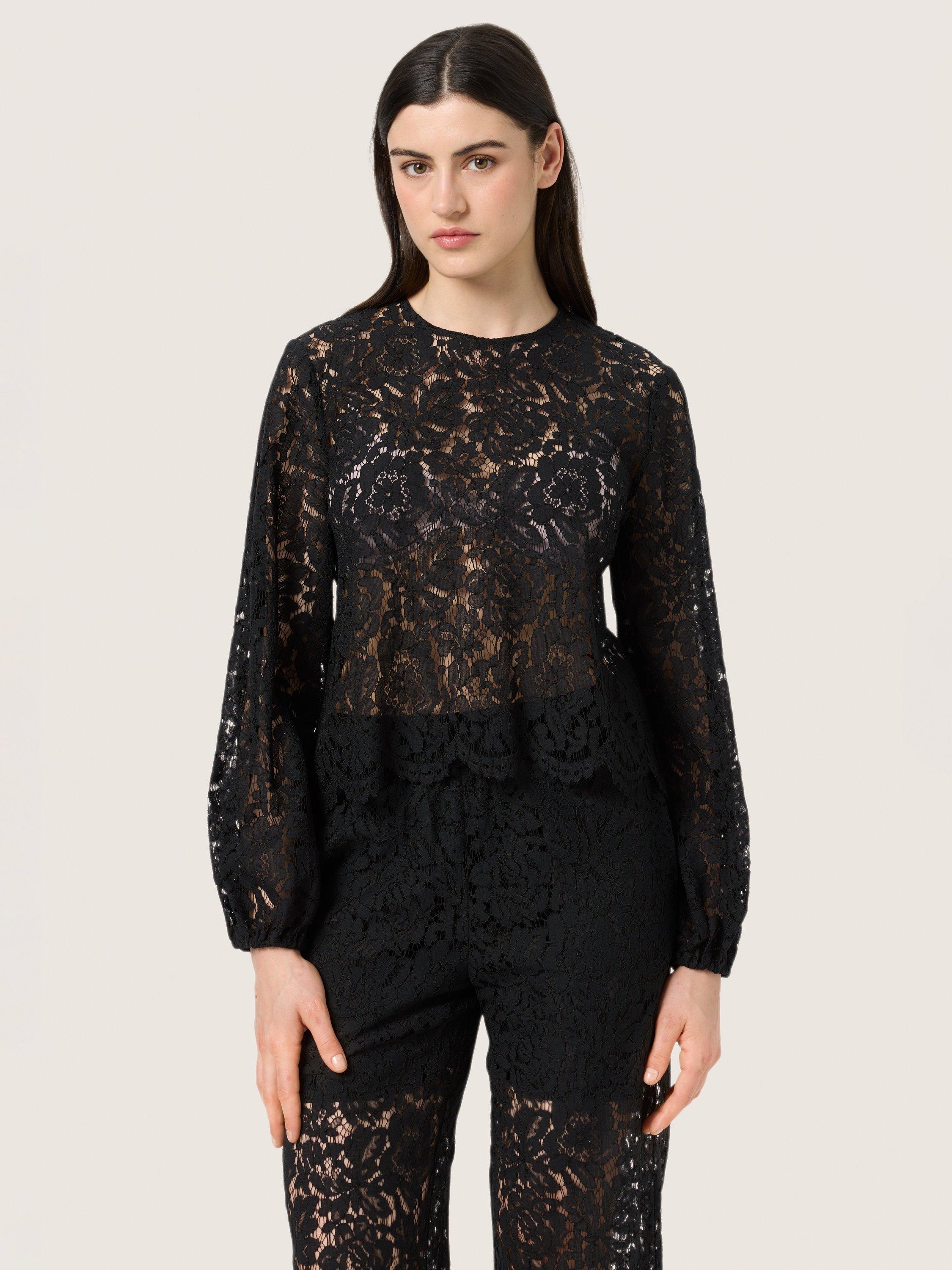 Soaked In Luxury Hanni Floral Lace Top, Black