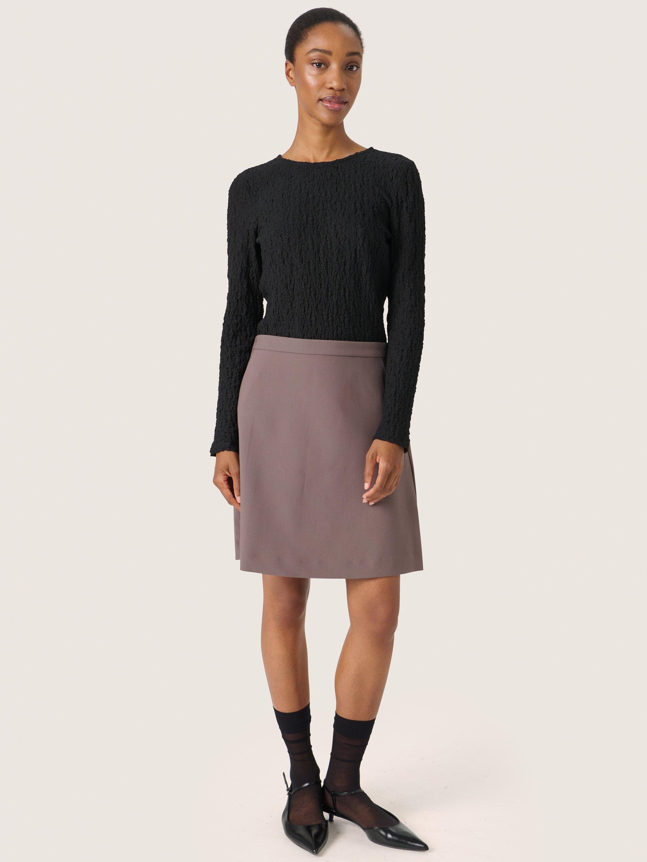 Product image 3 of 6, which shows Soaked In Luxury Corinne A-Line Skirt, Dark Gull Grey, XS