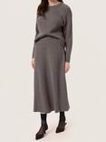 Soaked In Luxury Ditta Rib Knit Skirt, Dark Gull Grey