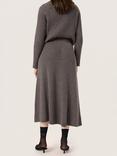 Soaked In Luxury Ditta Rib Knit Skirt, Dark Gull Grey