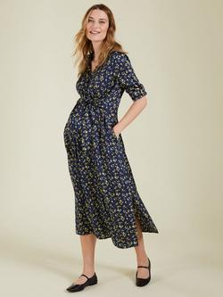 Isabella Oliver Kelsy Floral Maternity Dress, Navy/Multi, Navy/Multi