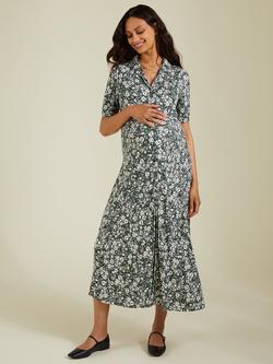 Isabella Oliver Miranda Ditsy Print Maternity Dress, Forest/Multi, Forest/Multi