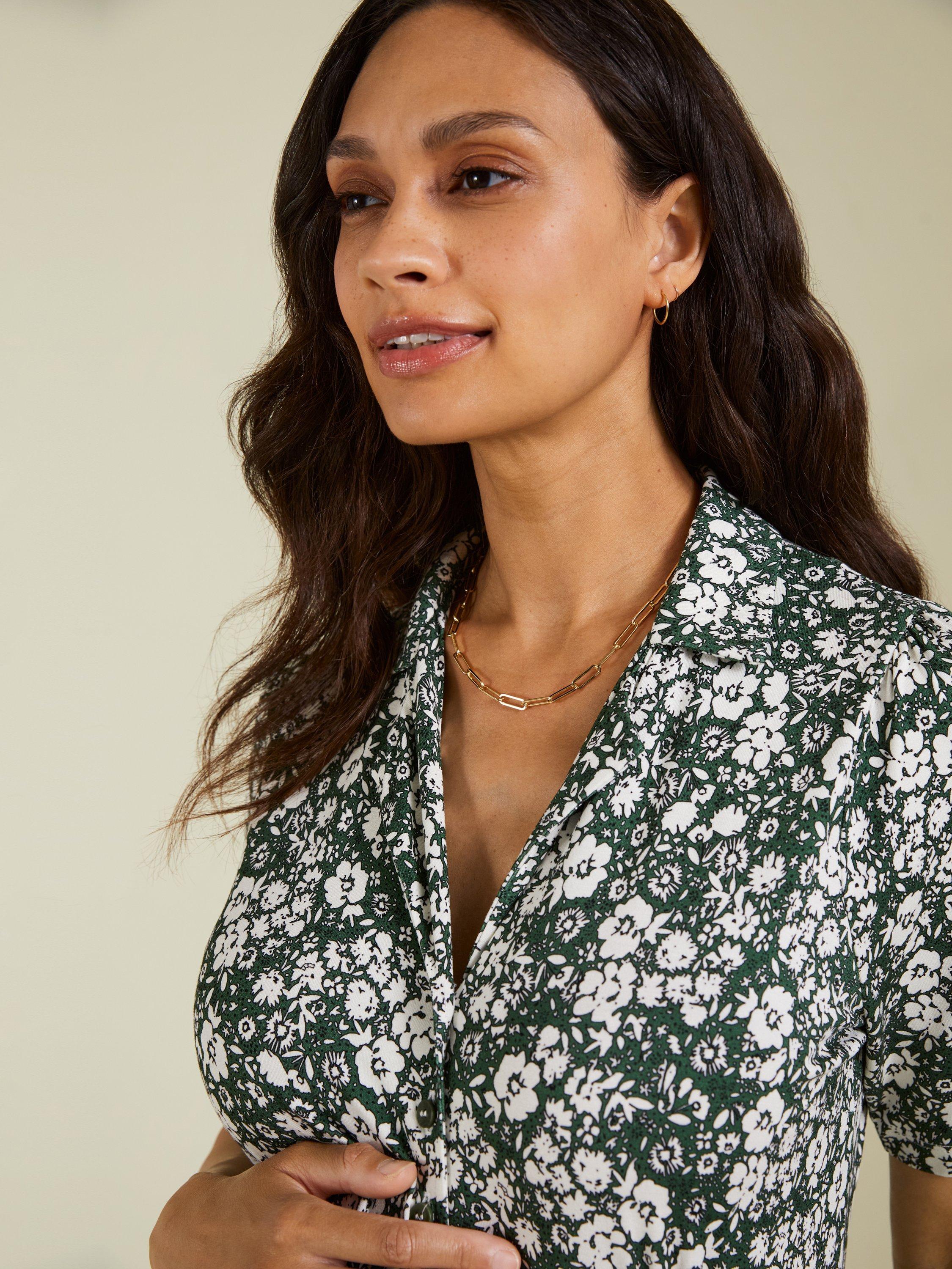 Product image 3 of 4, which shows Isabella Oliver Miranda Ditsy Print Maternity Dress, Forest/Multi, 8