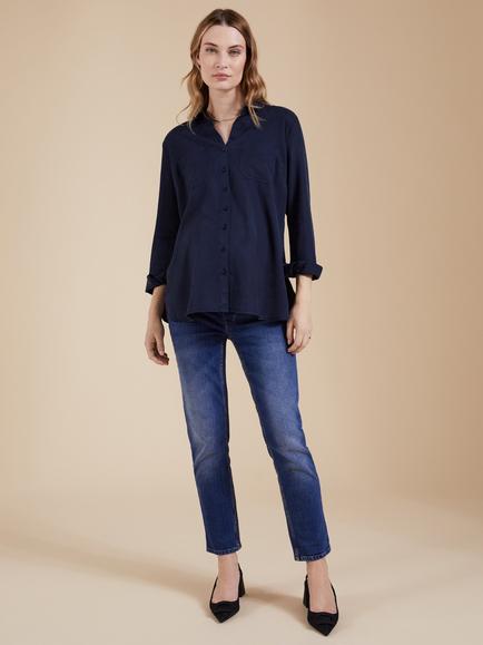 Isabella Oliver Raffa Maternity Shirt, Classic Navy - view 2, Classic Navy