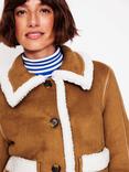 Boden Faux Shearling Jacket, Brown