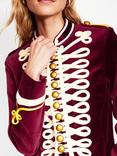 Boden Military Velvet Blazer, Cabernet