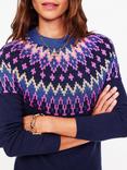 Boden Eleanor Fair Isle Jumper Dress, Navy/Multi