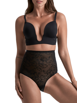 Bye Bra Lacey High Waist Shaping Knickers, Black, Black