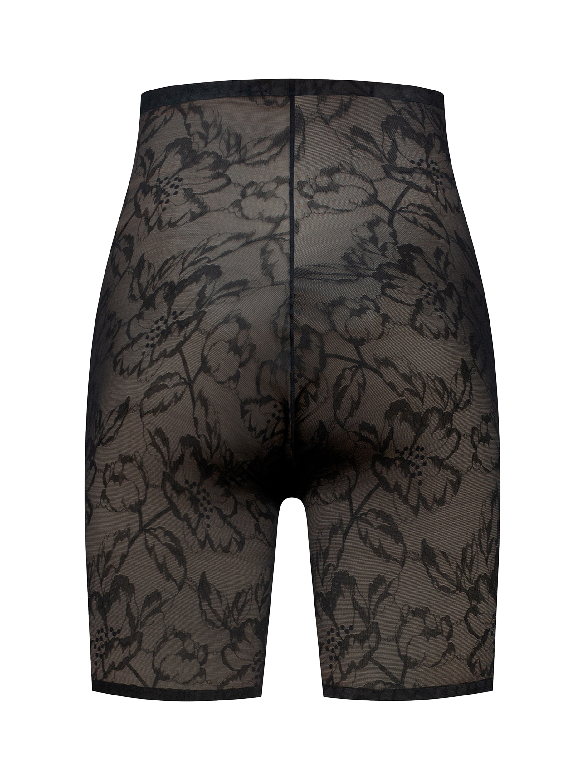 Product image 5 of 6, which shows Bye Bra Lacey High Waist Shaping Shorts, Black, S