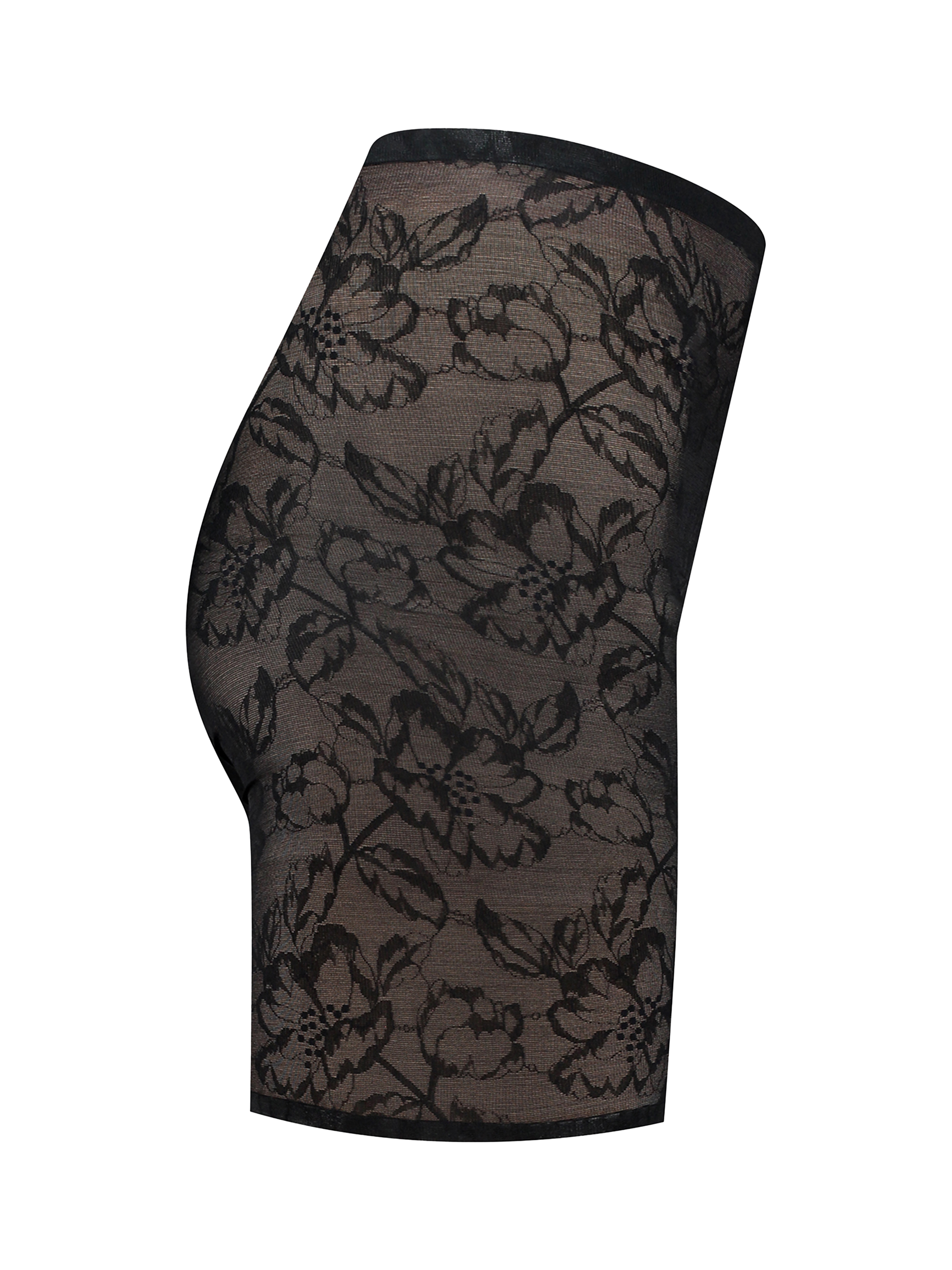 Product image 6 of 6, which shows Bye Bra Lacey High Waist Shaping Shorts, Black, S