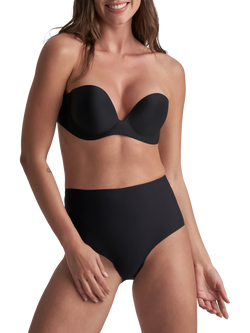 Bye Bra Low Back Mid Waist Thong, Black