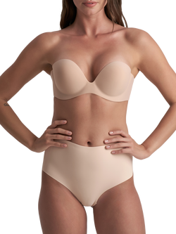 Bye Bra Low Back Mid Waist Thong, Beige