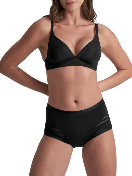 Bye Bra Period Medium Flow Lace Hipster Knickers, Black, Black
