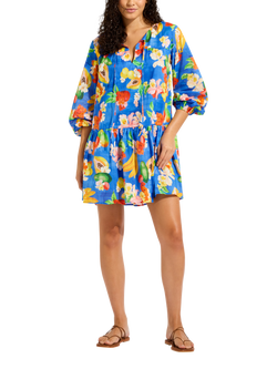 Seafolly Tropique Kaftan, Azure, Azure