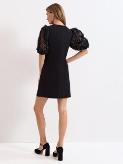 Phase Eight Aida Tulle Sleeve Dress, Black - view 2, Black