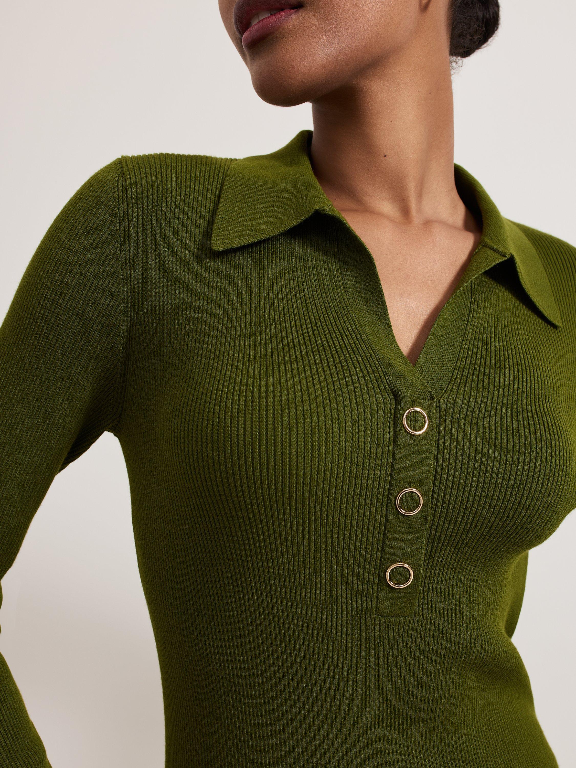 Product image 4 of 8, which shows Phase Eight Lucy Bodycon Jumper Dress, Green, 14