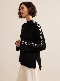 Phase Eight Leia Stitch Jumper, Black, Black