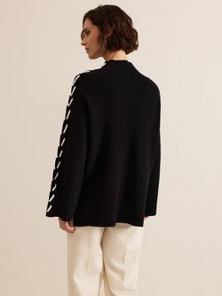 Phase Eight Leia Stitch Jumper, Black - view 2, Black