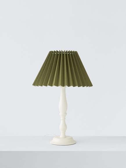 John Lewis Pleated Tapered Cotton Lampshade, Avocado - view 2, Avocado