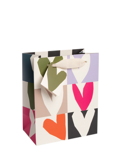 Caroline Gardner Checkmate Heart Gift Bag, Multi, Multi