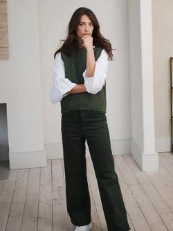 NRBY Ash Wide Leg Jeans, Khaki, Khaki