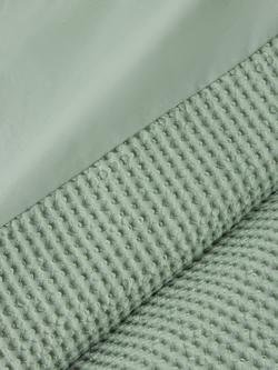 John Lewis Aurelia Pure Cotton Waffle Duvet Cover Set - view 2, Soft Green