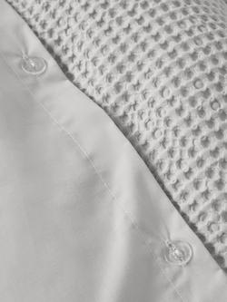 John Lewis Aurelia Pure Cotton Waffle Duvet Cover Set - view 2, Mid Grey