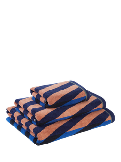 Mapoésie Diagonal Towels - view 2, Brown