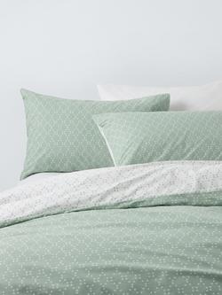 John Lewis Diamond Ditsy Duvet Cover Set, Green/Multi