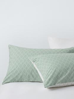 John Lewis Diamond Ditsy Duvet Cover Set - view 2, Green/Multi