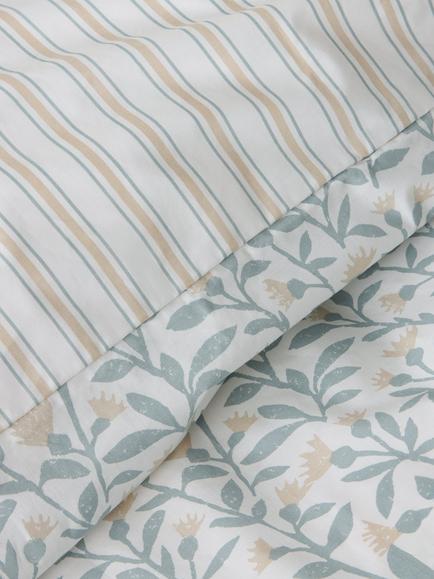 John Lewis Eloise Pure Cotton Percale Duvet Cover Set, 200 Thread Count - view 2, Blue/Multi