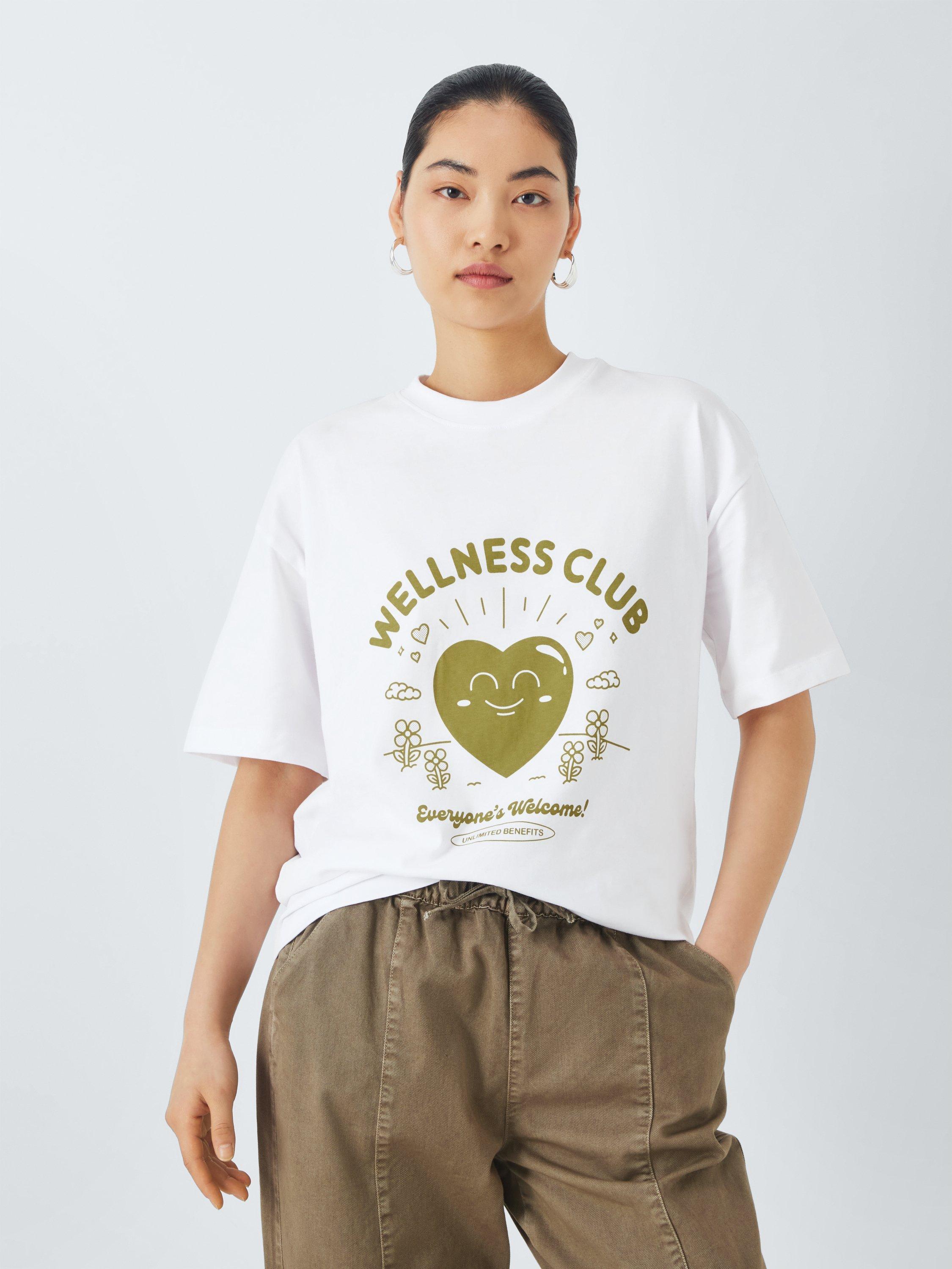 Product image 1 of 6, which shows John Lewis ANYDAY X GOODIE WORKS Wellness Graphic T-Shirt, Green Multi, XS