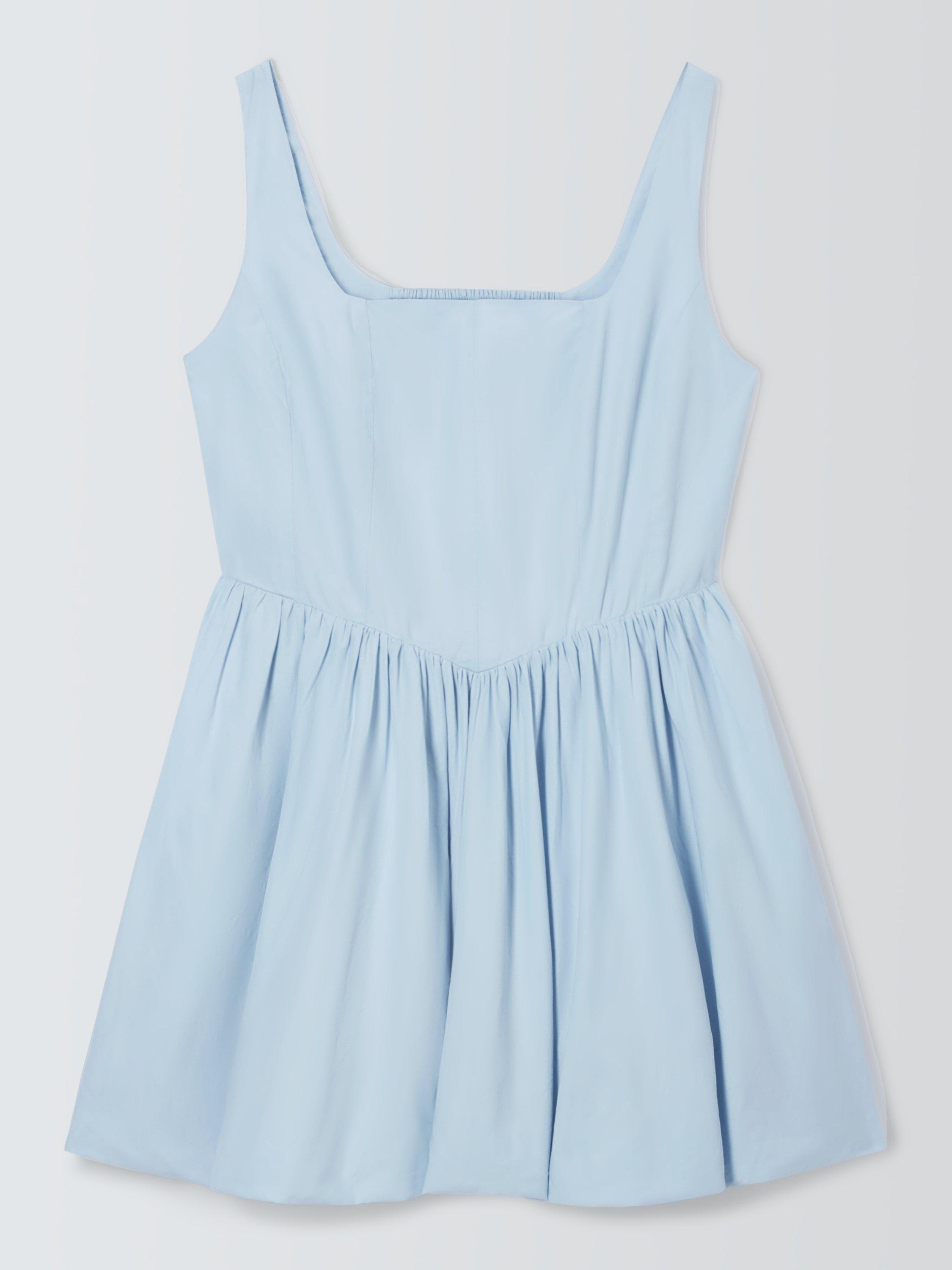 Product image 4 of 6, which shows John Lewis ANYDAY Bubble Hem Mini Dress, Blue, 10
