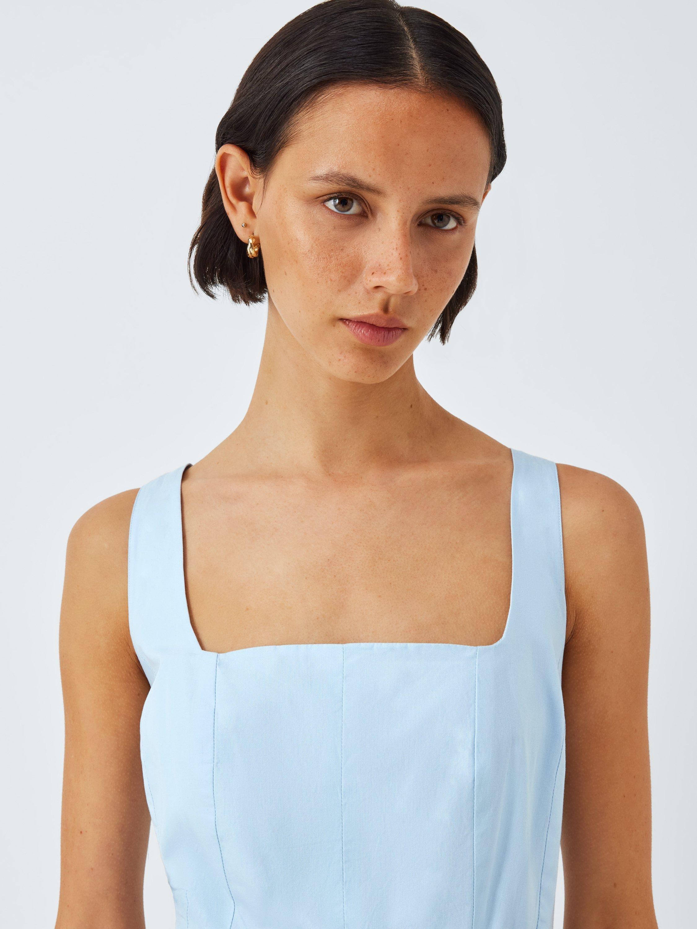 Product image 5 of 6, which shows John Lewis ANYDAY Bubble Hem Mini Dress, Blue, 10