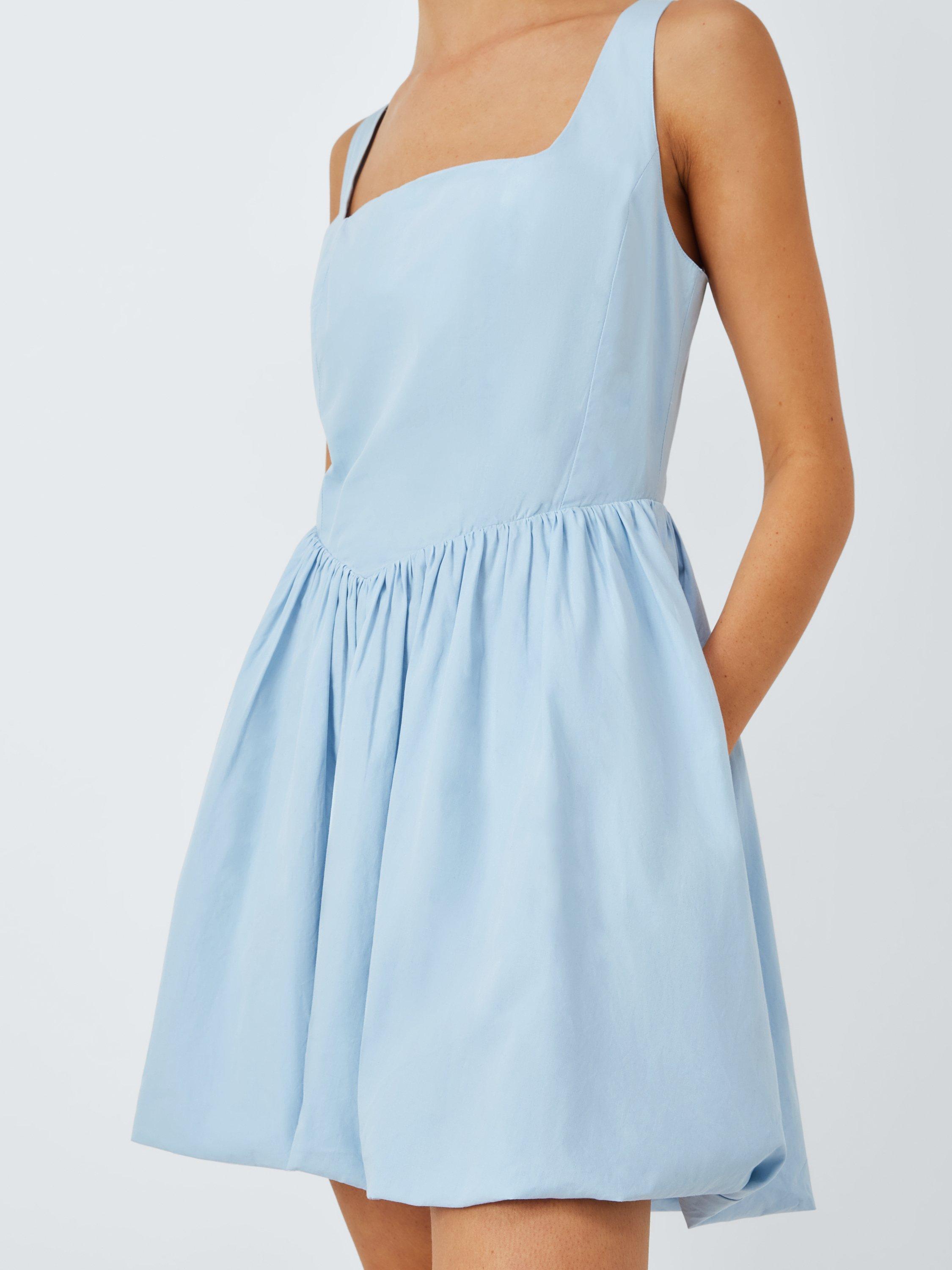 Product image 6 of 6, which shows John Lewis ANYDAY Bubble Hem Mini Dress, Blue, 10