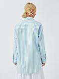 John Lewis ANYDAY Striped Cottton Boyfriend Shirt, Blue Stripe