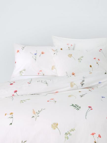 John Lewis Summer Meadow Pure Cotton Percale Duvet Cover Set, 200 Thread Count, Multi