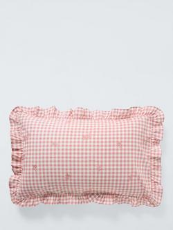 John Lewis Kids' Gingham Cotton Duvet Cover and Pillowcase Set, Pink - view 2, Pink