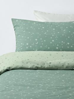 John Lewis Kids' Starry Sky Reversible Duvet Cover and Pillowcase Set, Mist