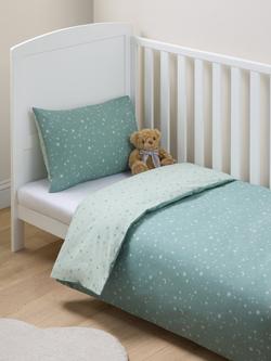 John Lewis Kids' Starry Sky Reversible Duvet Cover and Pillowcase Set - view 2, Mist
