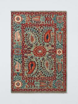 Gooch Luxury Suzani Pure Wool Rug, Pink/Pale Blue, Pink/Pale Blue