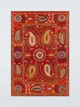Gooch Luxury Suzani Traditional Pure Wool Rug, Red/Blue